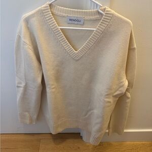 Renggli Cream V-Neck Sweater